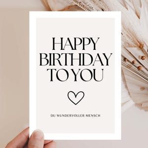 Birthday card, greeting card birthday, birthday card, funny birthday card, Happy Birthday, congratulations greeting card beige