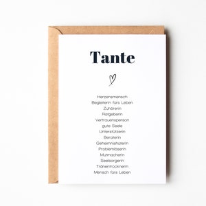 Cartão postal de aniversário para tia, presente para tia, cartão de aniversário carinhoso para tia, definição de tia
