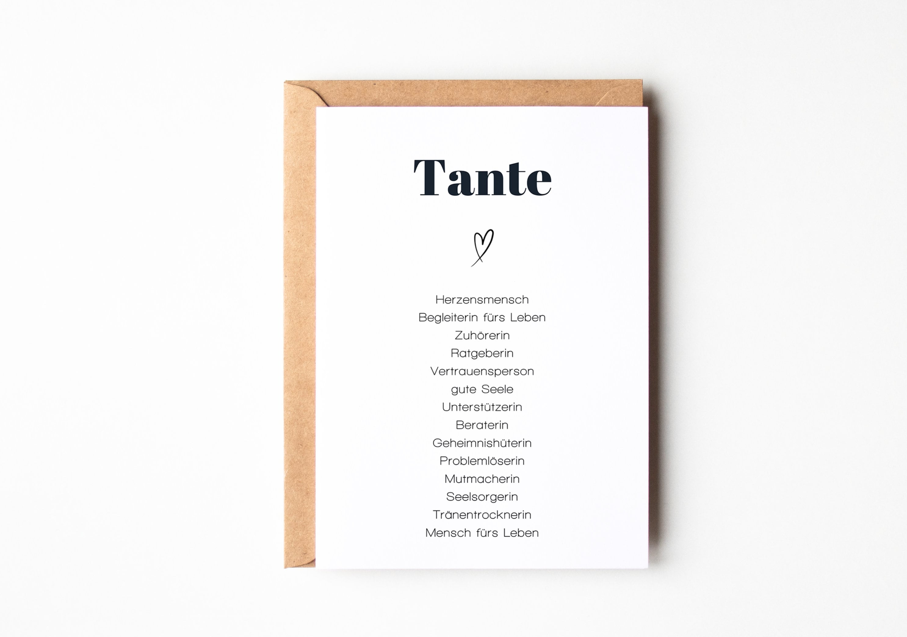 Personalisierte Tante Geburtstagskarte: Kraft Umschlag, Einfaches Design - Österreich