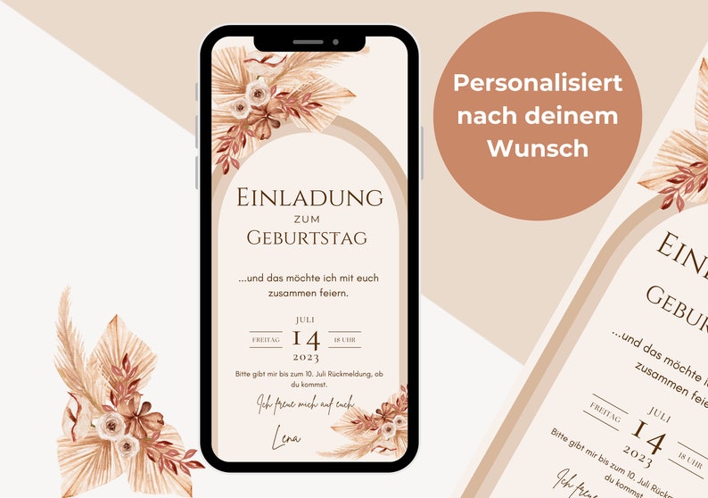 loulala® Digitale Einladungskarte, digitale Ecard Geburtstagseinladung von uns personalisiert für dich Bild 1