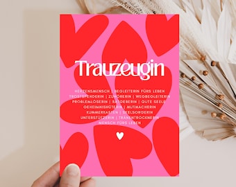 loulala® Karte Trauzeugin Geschenk, Trauzeugin fragen Karte, Willst du meine Trauzeugin sein Karte, Hochzeit Trauzeugin Geschenk Karte