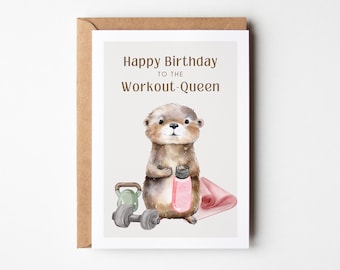 Fitness lover birthday card, birthday card for girls, training card, gym card, workout kart, athlete gift