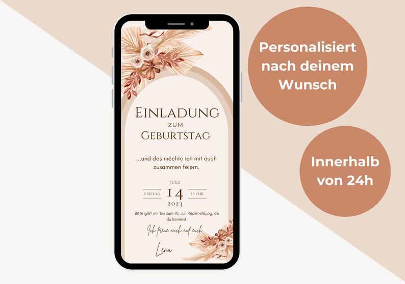 loulala® Digitale Einladungskarte, digitale Ecard Geburtstagseinladung von uns personalisiert für dich Bild 2