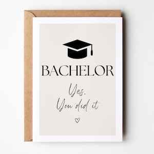 Bachelor felicitatiekaart, bachelor afstuderen, bachelor kaart, afstudeercadeau bachelor 2025 - ansichtkaart DINA6 - loulala®
