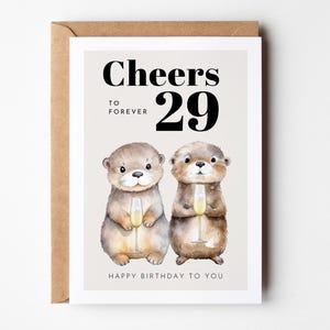 Carte d'anniversaire drôle Forever 29, carte de vœux pour anniversaire, 30e anniversaire, cadeau d'anniversaire, carte d'anniversaire, carte de joyeux anniversaire