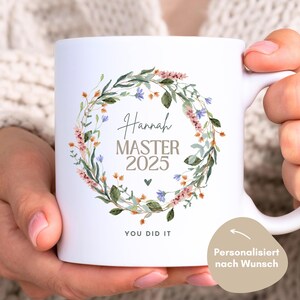 Master 2025 Geschenk Tasse personalisiert, Master bestanden, Master Geschenk, Master Prüfung bestanden Geschenk Tasse, Master Abschluss