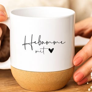 loulala® Mug Midwife with heart – Gift for midwife, thank you midwife, farewell gift midwife, personalized mug midwife