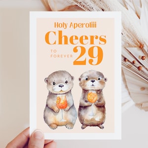 Cartão de aniversário engraçado Santo Aperoli para sempre 29, cartão de aniversário, presente de aniversário, cartão de aniversário, cartão de feliz aniversário