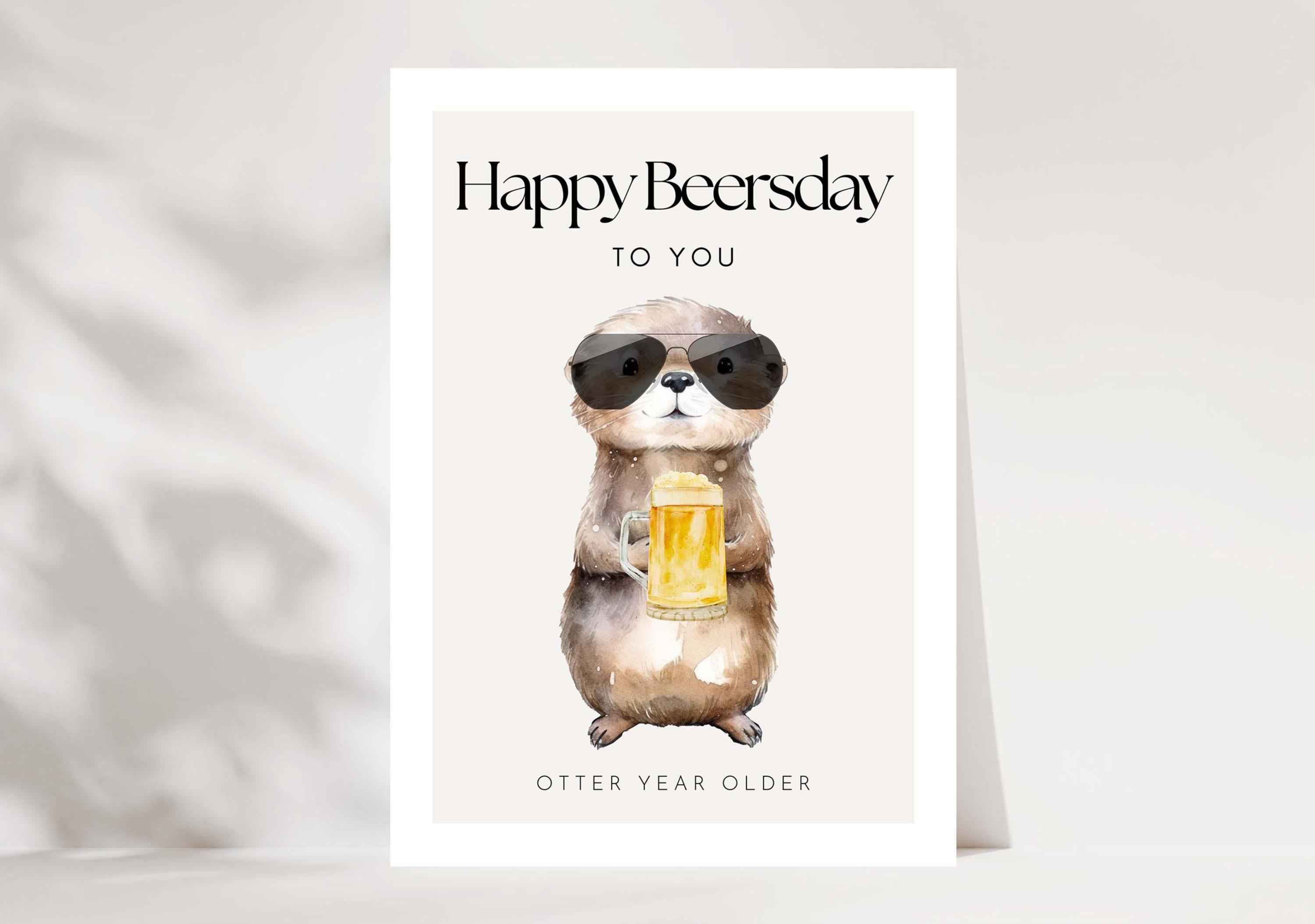 Hej.otti® - Funny Birthday Card Happy Beersday, Birthday Card Man
