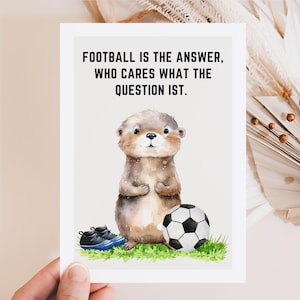 Fußball Geschenk Postkarte süßer Otter, Geschenk für Fußballer, Fußballmannschaft Geschenk, soccer team gifts, soccer player gift