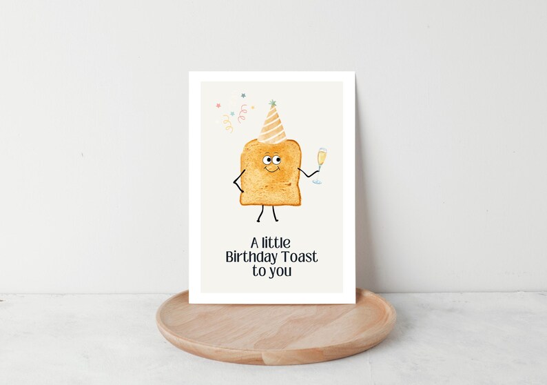 Carte d'anniversaire drôle Un petit toast d'anniversaire à vous, carte de voeux d'anniversaire, carte d'anniversaire, carte d'anniversaire drôle, joyeux anniversaire drôle image 6