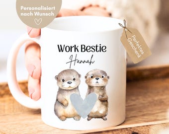 Personalized mug with for colleague work bestie, colleague's birthday, colleague farewell, colleague gift, colleague retirement, otter mug