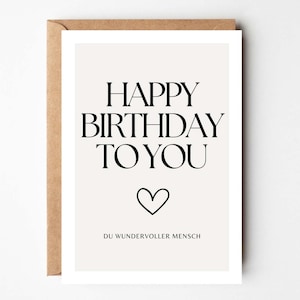 Birthday card, greeting card birthday, birthday card, funny birthday card, Happy Birthday, congratulations greeting card beige