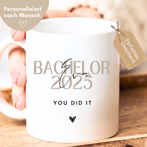Bachelor cadeau, bachelor beker gepersonaliseerd met naam, bachelor geslaagd cadeau, bachelor afstudeerbeker