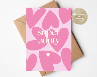 loulala® Du wirst Tante Schwangerschaft verkünden Schwester, Geschenk werdende Tante, Baby Ankündigung Familie, Karte Tante werden aunty