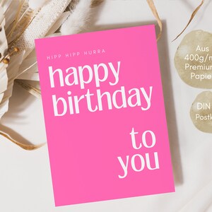 Geburtstagskarte pink für Herzensmenschen, Happy Birthday beste Freundin, Geburtstagsgeschenk für Frauen, Postkarte DINA6 Bild 3