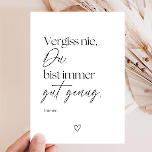 Encouraging gift, comfort card, encouragement, you are good as you are, self-love card, you are exactly right postcard, affirmations