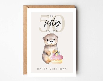 Hej.Otti® card 50th birthday, funny birthday card 50, saying card fifty, birthday card 50, Happy Birthday 50, 50th birthday woman
