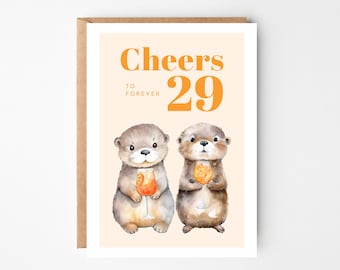 Funny birthday card forever 29, birthday greeting card, birthday gift, birthday card, funny Happy Birthday card