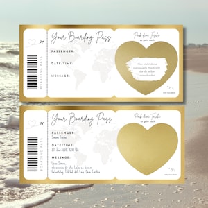 Reisegutschein Personalisiertes Geschenk, Bordkarte Flugticket, Gutschein Reise, Geburtstagskarte, Reise verschenken Gutschein Flug loulala®