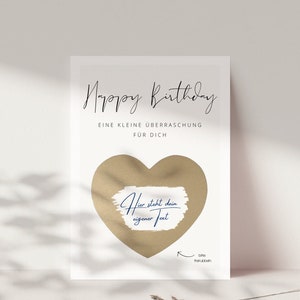 Personalisierte Rubbelloskarte selber beschriften I Geburtstags Karte Personalisierte Überraschungskarte personalisierter Gutschein Bild 4
