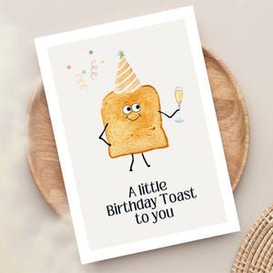 Carte d'anniversaire drôle Un petit toast d'anniversaire à vous, carte de voeux d'anniversaire, carte d'anniversaire, carte d'anniversaire drôle, joyeux anniversaire drôle image 5