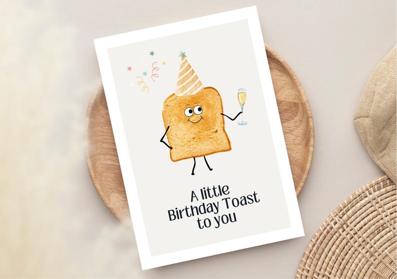 Carte d'anniversaire drôle Un petit toast d'anniversaire à vous, carte de voeux d'anniversaire, carte d'anniversaire, carte d'anniversaire drôle, joyeux anniversaire drôle image 5