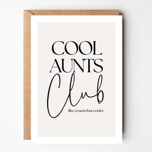 Presente para tia, cartão de felicitações Cool Aunts Club, você vai ser tia, presente para tia, aniversário de tia, cartão para tia, presente engraçado para tia - loulala®