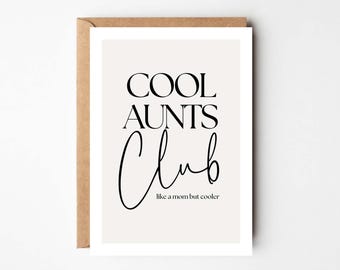 Aunt gift, greeting card Cool Aunts Club, you're going to be an aunt, gift aunt, aunt birthday, aunt card, funny gift aunt - loulala®