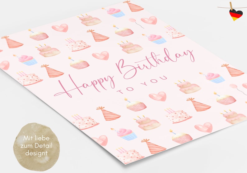 Geburtstagskarte mit süßen Torten, Happy Birthday beste Freundin, Geburtstagskarte für Frauen, Geburtstagskarte in rosa, Postkarte DINA6 Bild 9