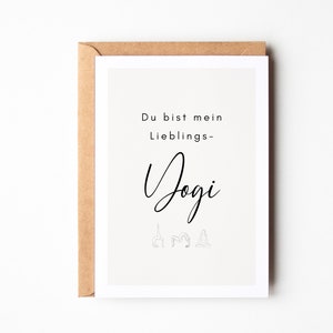 Yoga Postkarte "Du bist mein Lieblings Yogi", Yoga Geschenk, Yoga Geburtstagskarte, Yoga Geschenke - inkl. Briefumschlag nach Wunsch
