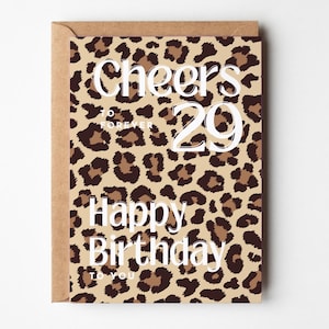 Retro leo Geburtstagskarte für Herzensmenschen, Happy Birthday beste Freundin, Geburtstagskarte für Frauen, Cheers to forever 29, Leo Muster