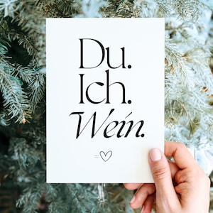 Carte postale You I Love Wine, Gift Wine Lover, Carte pour lui, Cadeau pour elle, Cadeau du meilleur ami, Cadeau de vin