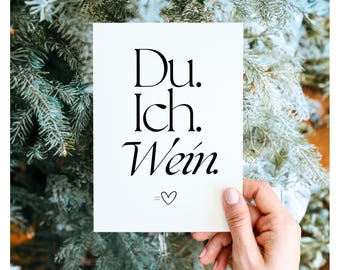 Postcard You I Wine Love, Gift Wine Lover, Card for Him, Gift for Her, Gift Best Friend, Wine Gift
