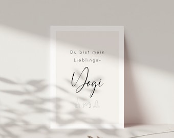 Yoga Postkarte "Du bist mein Lieblings Yogi", Yoga Geschenk, Yoga Geburtstagskarte, Yoga Geschenke - inkl. Briefumschlag nach Wunsch
