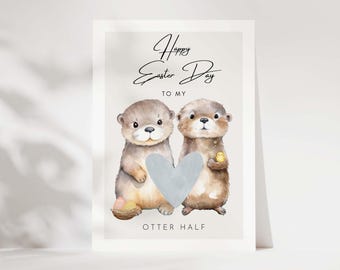 Sött utter-påskkort, Glad påsk till min utterhalva, utterpresent, påskpresent till män, påskpresent till par, påskhälsningskort