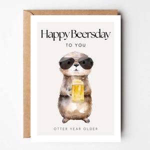 Hej.Otti® - Funny Birthday Card Happy Beersday, Birthday Card Man, Birthday Card, funny Birthday card, Happy Birthday funny