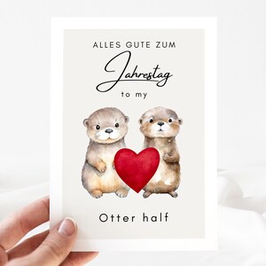 Anniversary gift otter, gift anniversary, husband wife anniversary gift, anniversary gift for him, otter postcard A6 -loulala® image 7