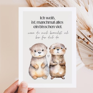 Hej.Otti® Postkarte Mutmacher Geschenk, Trostkarte, Mut machen, schwere Zeiten, Ich bin für dich da, Gute Besserung wünschen, Trostkarte