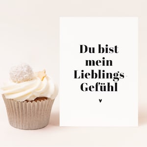 Postkarte "Du bist mein Lieblingsgefühl", Geschenk für Partner, Geschenk für den Lieblingsmenschen | inkl. Kuvert nach Wunsch