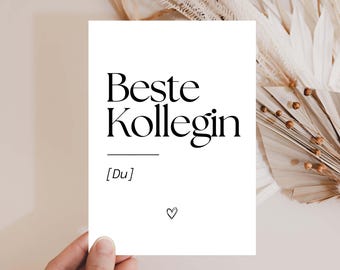 Verjaardagskaart voor collega, cadeau voor collega, cadeau voor collega, verjaardagskaart voor collega, kaart voor beste vriendin op het werk, bedankje voor collega