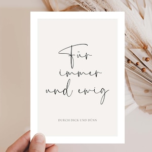 Tarjeta para siempre y para siempre, regalo de te amo, persona favorita, regalo para pareja, regalo de amigo, aniversario, postal de aniversario de bodas