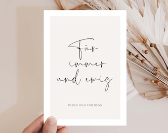 Tarjeta para siempre y para siempre, regalo de te amo, persona favorita, regalo para pareja, regalo de amigo, aniversario, postal de aniversario de bodas