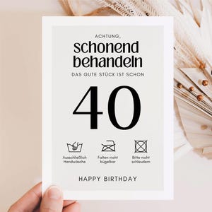 40 Geburtstag Postkarte, lustige Geburtstagskarte zum 40. Geburtstag, vierzig Geburtstag Frau Mann, Grusskarte zum 40 Geburtstagsgeschenk
