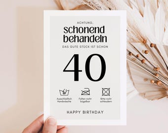 40th birthday postcard, funny birthday card for 40th birthday, forty birthday woman man, greeting card for 40th birthday gift
