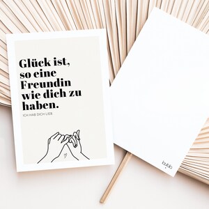 Postkarte BESTE FREUNDIN inkl. Kuvert nach Wunsch, Beste Freundin Geschenk, DINA6 Karte Glück ist so eine Freundin wie dich zu haben Bild 6