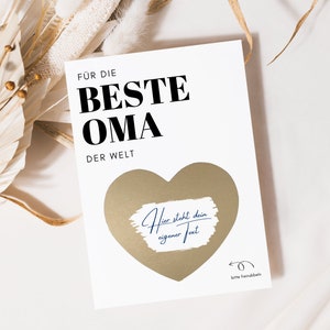 Carte d'anniversaire personnalisée | Cartes à gratter à écrire sur soi I cadeau mamie I carte bon cadeau