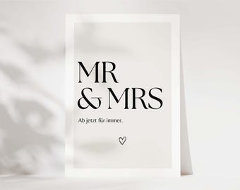 Wedding card Mr & Mrs, wedding congratulations card, wedding congratulations card, wedding wishes card, wedding gift card