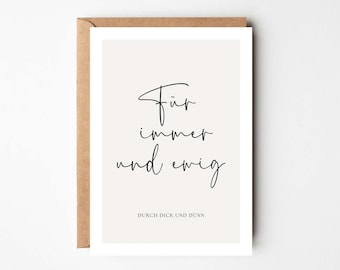 Tarjeta para siempre y para siempre, regalo de te amo, persona favorita, regalo para pareja, regalo de amigo, aniversario, postal de aniversario de bodas