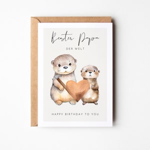 Cute otter best dad card, father's day, dad gift, dad birthday, father birthday, father birthday gift, dad birthday card